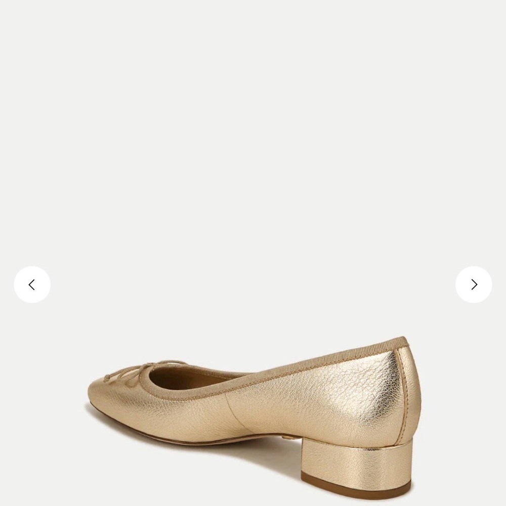 VERONICA BEARD Cecile Metallic Leather Ballet Pump QUIET LUXURY - Picture 5 of 8